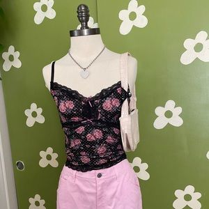 y2k vintage lace lingerie top ☆